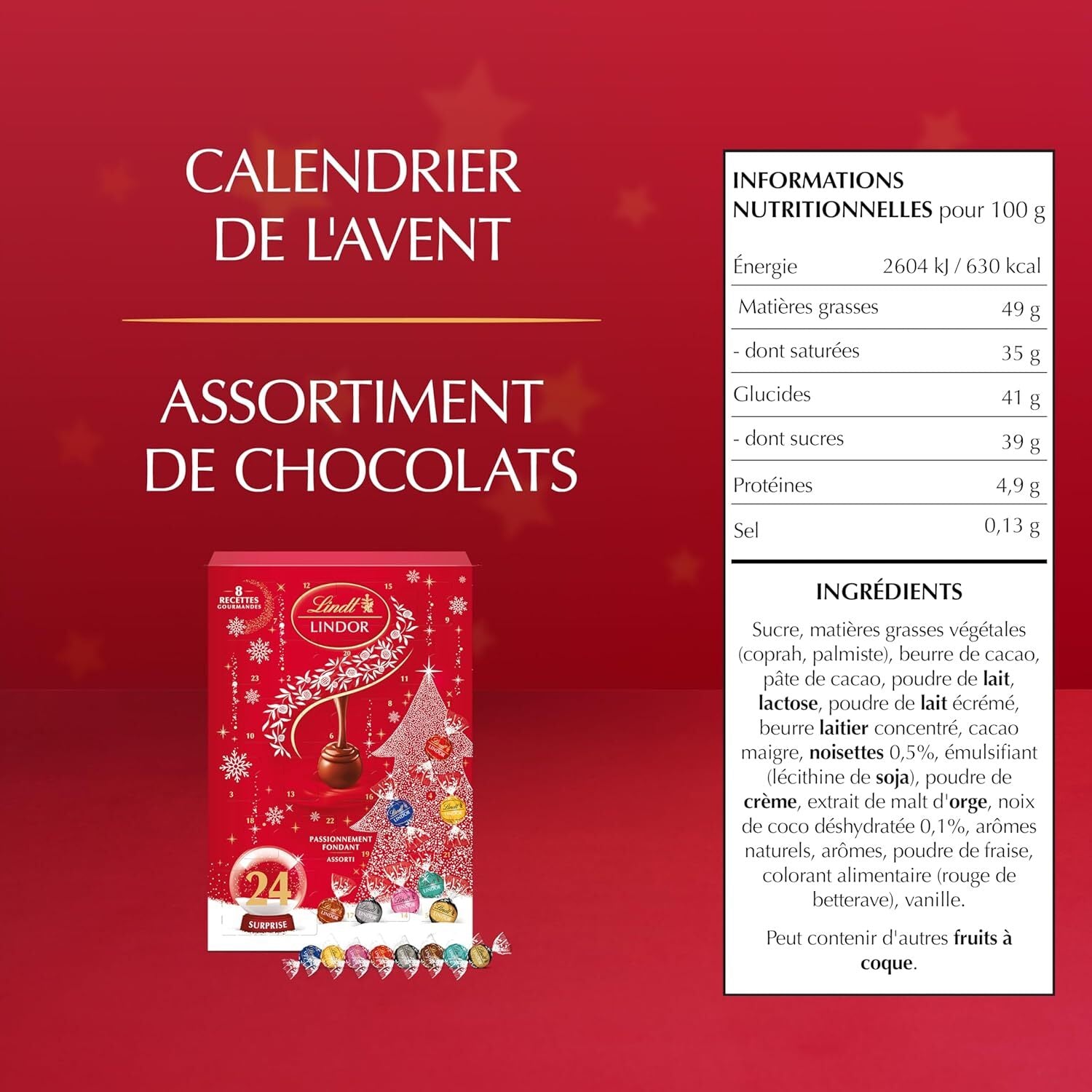 Calendrier de l'Avent LINDOR - Lindt 312g
